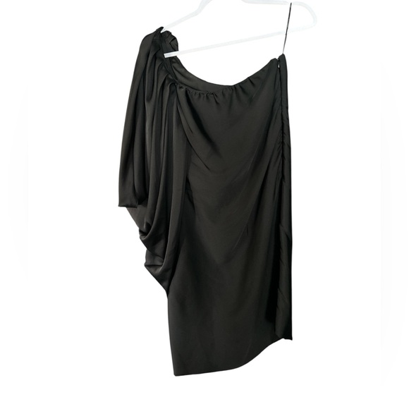 Zara woman Asymmetrical One Sleeve Mini Dress In Black size medium - Picture 1 of 3